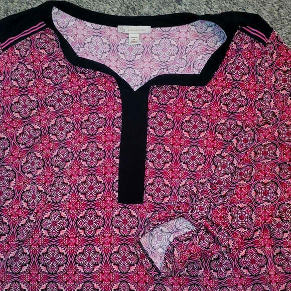 Dress Barn Blouse with sleeve and collar detail 1X - Picture 2 of 4